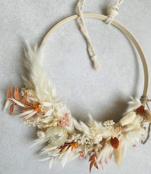 Trockenblumenkranz white terracotta – Bild 2