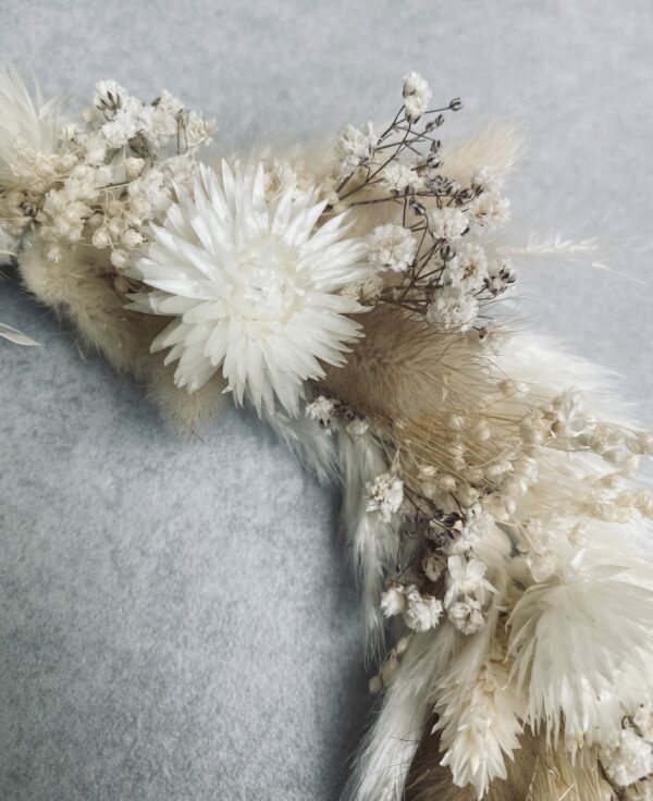 Trockenblumenkranz white komplett gebunden – Bild 4