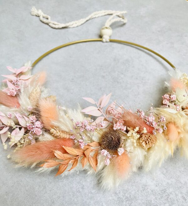 Trockenblumenkranz pastell – Bild 3