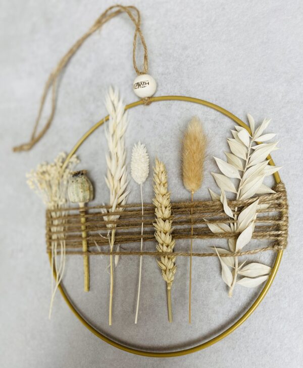 Trockenblumenkranz creme – Bild 2