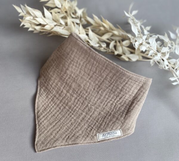 Musselin Dreieckstuch in taupe, rostbraun und sandbeige – Bild 3