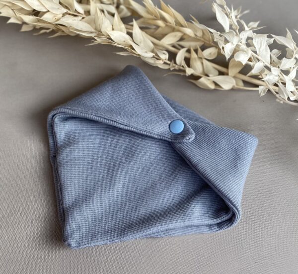 Halstuch Rippjersey rauchblau – Bild 2
