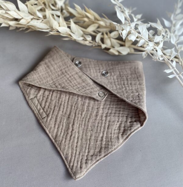 Musselin Dreieckstuch in taupe, rostbraun und sandbeige – Bild 2