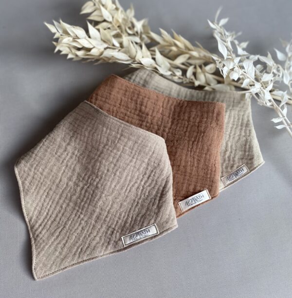 Musselin Dreieckstuch in taupe, rostbraun und sandbeige