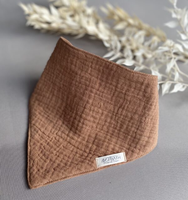 Musselin Dreieckstuch in taupe, rostbraun und sandbeige – Bild 4