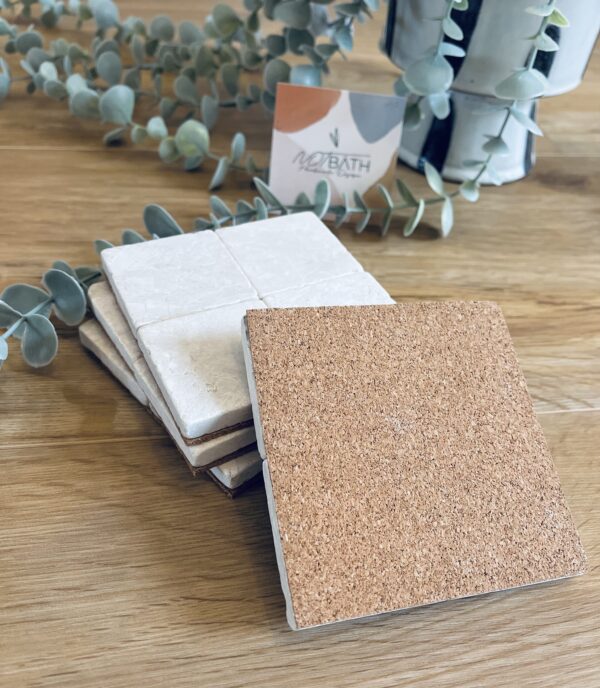 Kaffee/ Tee- Untersetzer 4er- Set naturtstein beige – Bild 4